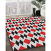 Patterned Saffron Red Novelty Rug in Family Room, pat1050