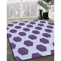 Patterned Bright Grape Purple Rug, pat1051blu