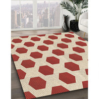 Patterned Golden Blonde Gold Rug, pat1051brn