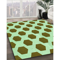 Patterned Oak Brown Rug, pat1051grn