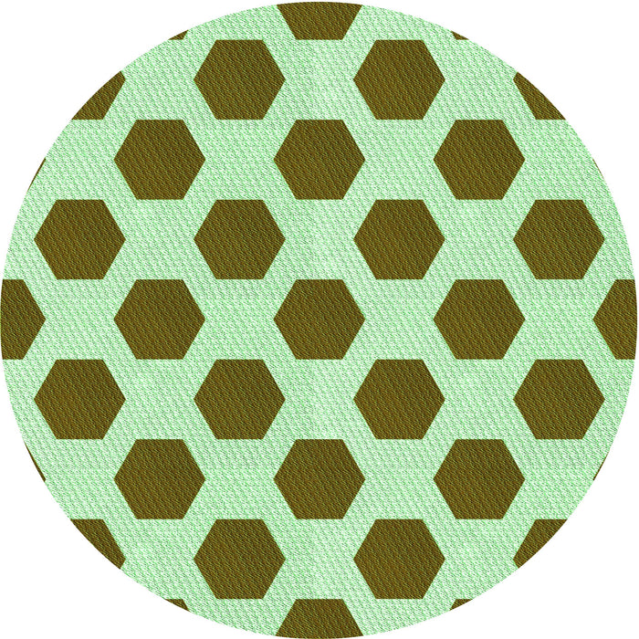 Square Patterned Oak Brown Rug, pat1051grn