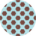 Square Patterned Blue Rug, pat1051lblu