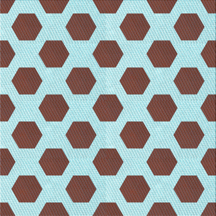 Round Patterned Blue Rug, pat1051lblu