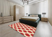 Patterned Deep Peach Orange Rug in a Bedroom, pat1051org