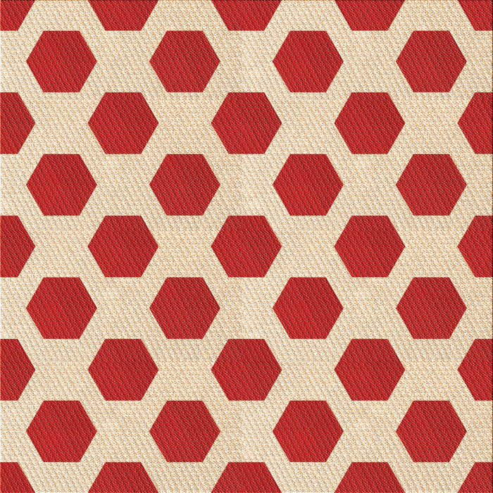 Round Patterned Deep Peach Orange Rug, pat1051org