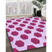 Patterned Blossom Pink Rug in Family Room, pat1051pur