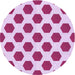 Square Patterned Blossom Pink Rug, pat1051pur