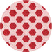 Square Patterned Red Rug, pat1051rd