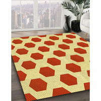 Patterned Scarlet Red Rug, pat1051yw