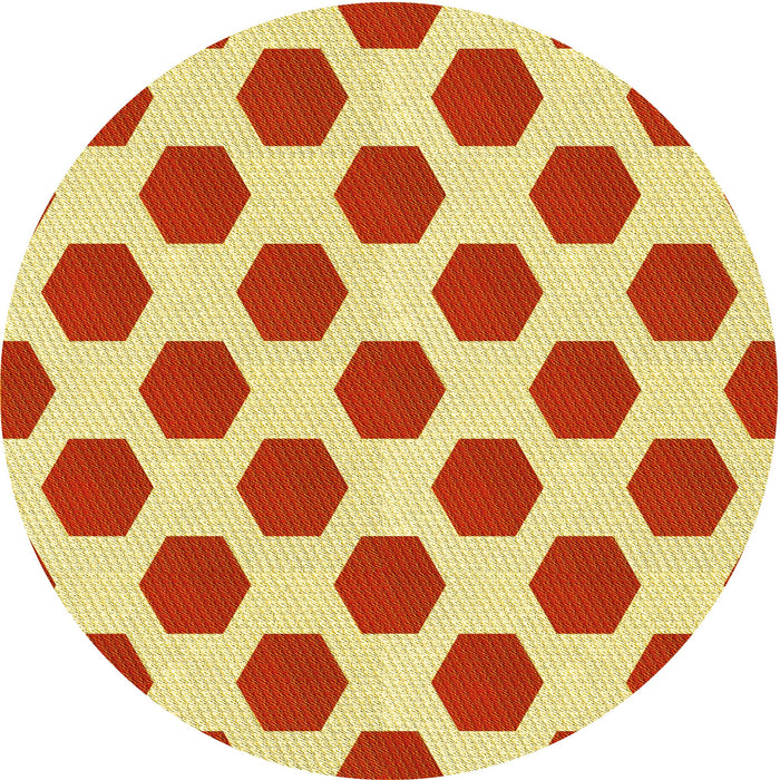 Square Patterned Scarlet Red Rug, pat1051yw