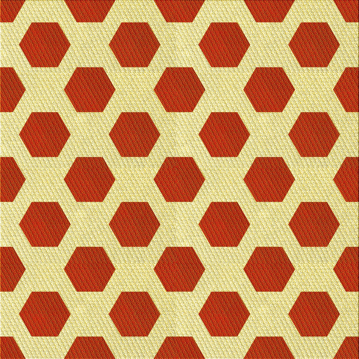 Round Patterned Scarlet Red Rug, pat1051yw