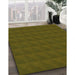 Patterned Olive Green Rug in Family Room, pat1052grn