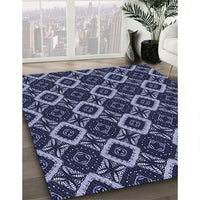 Patterned Light Purple Blue Rug, pat1053blu