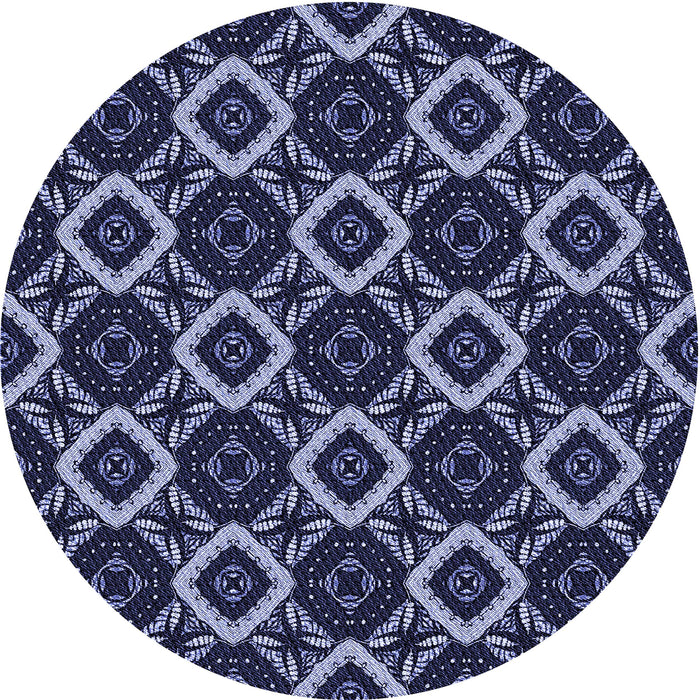 Square Patterned Light Purple Blue Rug, pat1053blu