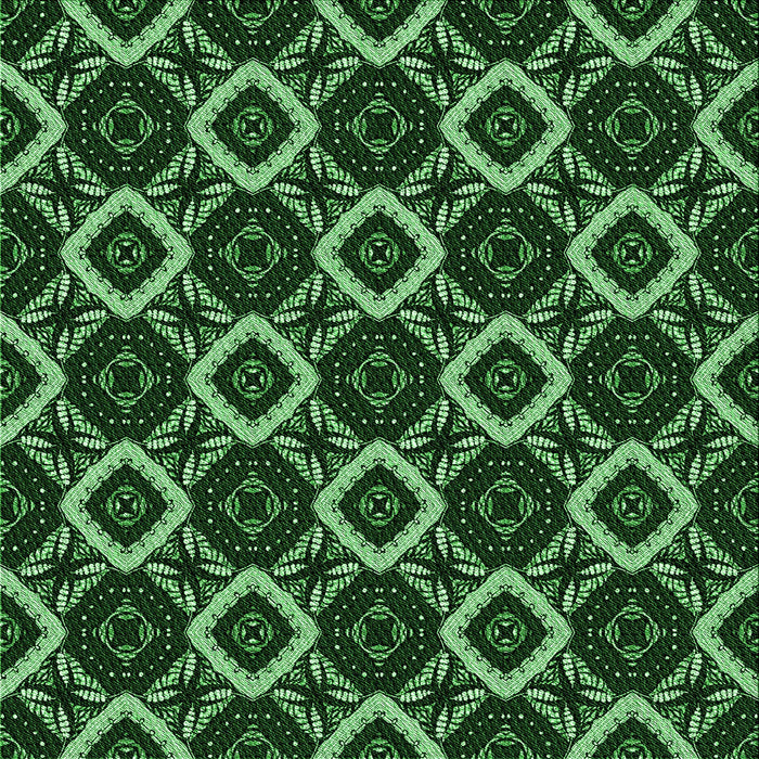 Round Machine Washable Transitional Black Rug, wshpat1053grn