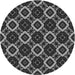 Square Patterned Midnight Gray Rug, pat1053gry