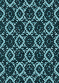 Machine Washable Transitional Deep Teal Green Rug, wshpat1053lblu