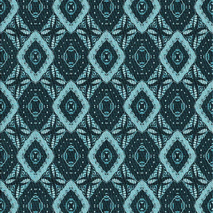 Patterned Deep Teal Green Rug, pat1053lblu