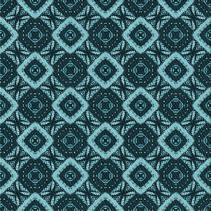 Round Machine Washable Transitional Deep Teal Green Rug, wshpat1053lblu