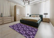 Patterned Lilac Purple Rug in a Bedroom, pat1053pur