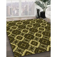 Patterned Midnight Gray Rug, pat1053yw