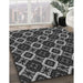 Patterned Dark Gray Novelty Rug in Family Room, pat1053