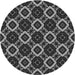 Sideview of Patterned Dark Gray Novelty Rug, pat1053