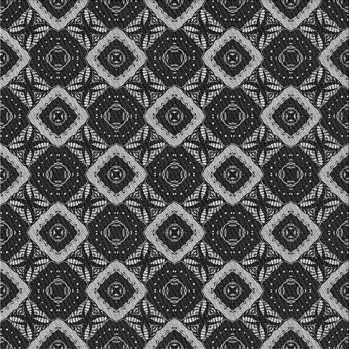 Square Patterned Dark Gray Novelty Rug, pat1053