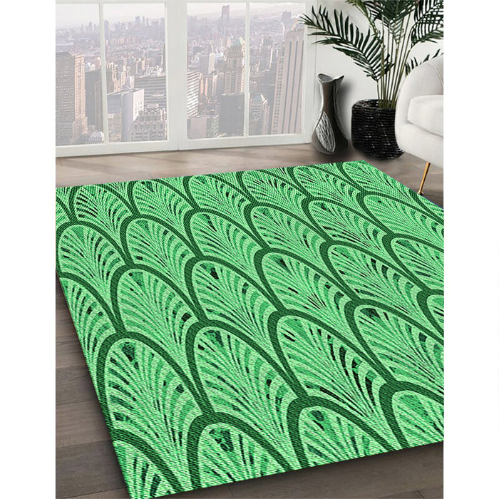 Machine Washable Transitional Lime Mint Green Rug in a Family Room, wshpat1054grn