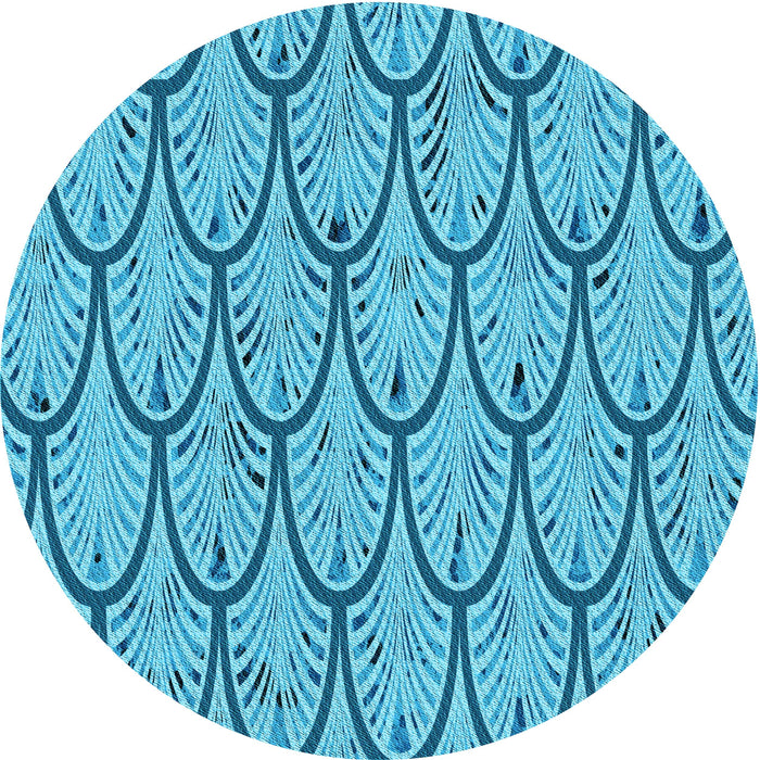 Square Patterned Bright Navy Blue Rug, pat1054lblu