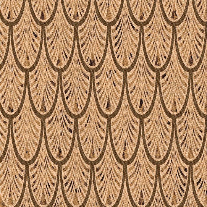 Round Patterned Yellow Orange Rug, pat1054org