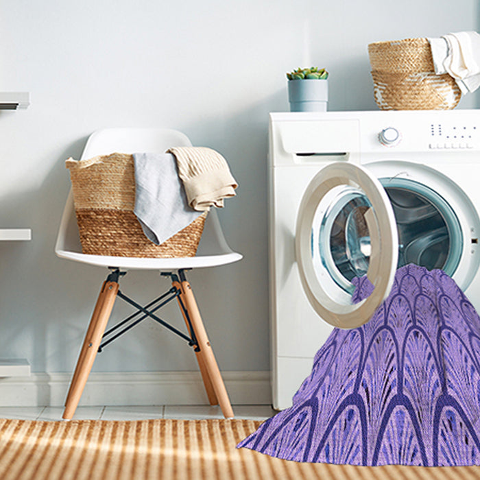 Machine Washable Transitional Mauve Purple Rug in a Washing Machine, wshpat1054pur