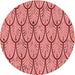 Square Patterned Pastel Pink Rug, pat1054rd