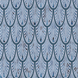 Square Patterned Azure Blue Novelty Rug, pat1054