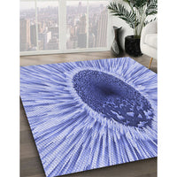 Patterned Royal Blue Rug, pat1055blu