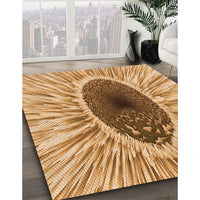 Patterned Yellow Orange Rug, pat1055org