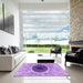 Square Patterned Pastel Purple Pink Rug in a Living Room, pat1055pur