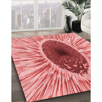 Patterned Pastel Pink Rug, pat1055rd