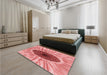 Patterned Pastel Pink Rug in a Bedroom, pat1055rd