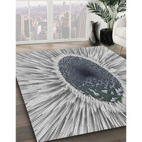 Patterned Ash Gray Novelty Rug, pat1055