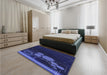 Patterned Royal Blue Rug in a Bedroom, pat1056blu