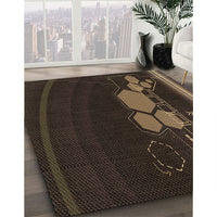 Patterned Red Brown Rug, pat1056brn