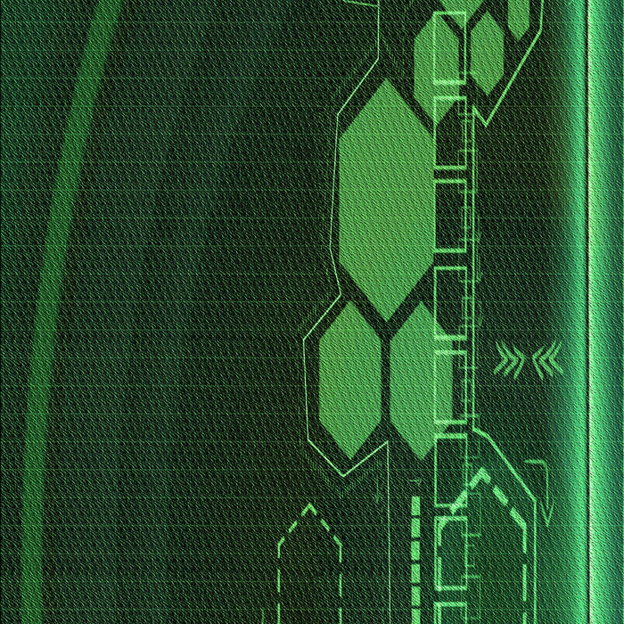 Patterned Black Rug, pat1056grn