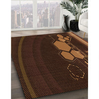 Patterned Mahogany Brown Rug, pat1056org