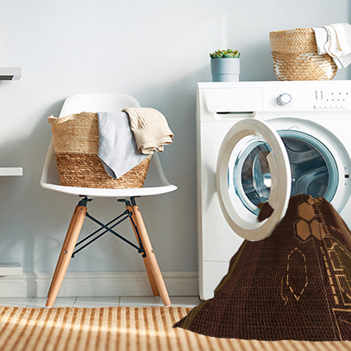 Machine Washable Transitional Mahogany Brown Rug in a Washing Machine, wshpat1056org