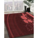 Patterned Red Rug in Family Room, pat1056rd