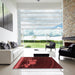 Square Patterned Red Rug in a Living Room, pat1056rd