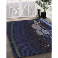 Patterned Blue Novelty Rug, pat1056