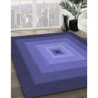 Patterned Light Slate Blue Rug, pat1057blu