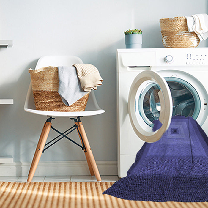Machine Washable Transitional Light Slate Blue Rug in a Washing Machine, wshpat1057blu